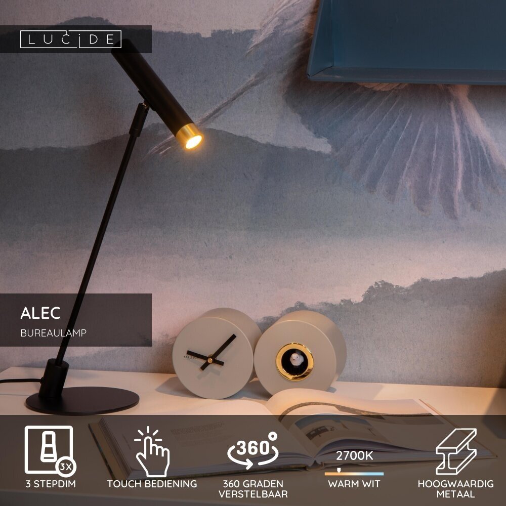 Lucide ALEC - Schreibtischlampe - LED Dimb. - G9 - 1x3W 2700K - Inklusive austauschbarer Ringe - Schwarz Lucide ALEC - Schreibtischlampe - LED Dimb. - G9 - 1x3W 2700K - Inklusive austauschbarer Ringe - Schwarz
