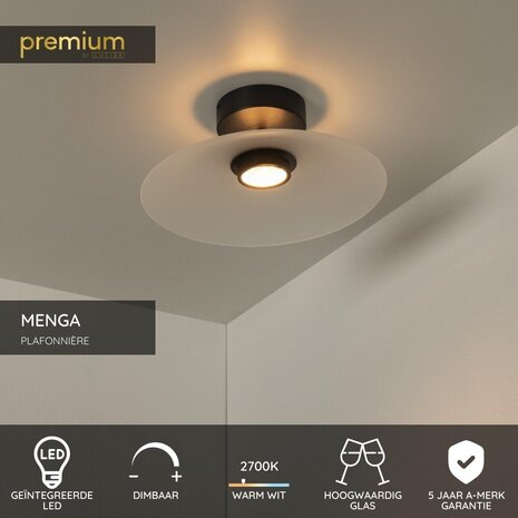 Lucide Premium MENGA - Deckenleuchte - Ø 40 cm - LED Dimb. - 1x11W 2700K - Opal Lucide Premium MENGA - Deckenleuchte - Ø 40 cm - LED Dimb. - 1x11W 2700K - Opal