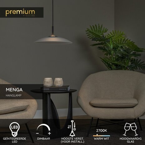 Lucide Premium MENGA - Hängeleuchte - Ø 40 cm - LED Dimb. - 1x11W 2700K - Opal Lucide Premium MENGA - Hängeleuchte - Ø 40 cm - LED Dimb. - 1x11W 2700K - Opal