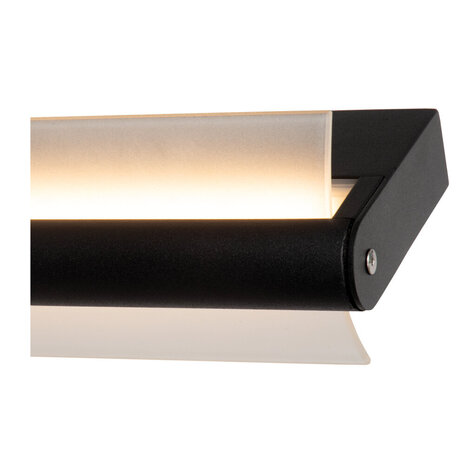 Lucide WANDA - Wandleuchte Bad - LED - 1x19W 3000K - IP44 - Schwarz