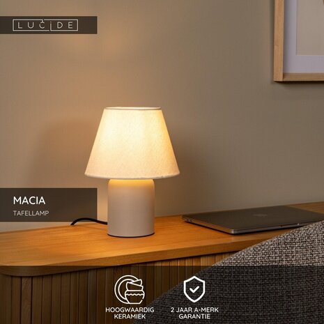 Lucide MACIA - Tischleuchte - 1xE14 - Beige