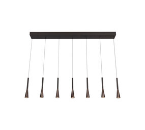 Lucide Premium JOAKIM - Hängeleuchte - LED Dimb. - CCT - 7x6,2W 2700K/4000K - Kaffee
