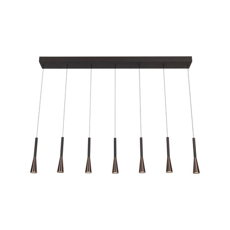 Lucide Premium JOAKIM - Hängeleuchte - LED Dimb. - CCT - 7x6,2W 2700K/4000K - Kaffee