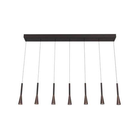 Lucide Premium JOAKIM - Hängeleuchte - LED Dimb. - CCT - 7x6,2W 2700K/4000K - Kaffee