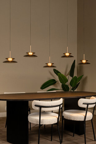 Lucide Premium SANTIAGO - Hängeleuchte - LED Dimb. - CCT - 5x72W 2700K/4000K - Bernsteinfarben Lucide Premium SANTIAGO - Hängeleuchte - LED Dimb. - CCT - 5x72W 2700K/4000K - Bernsteinfarben