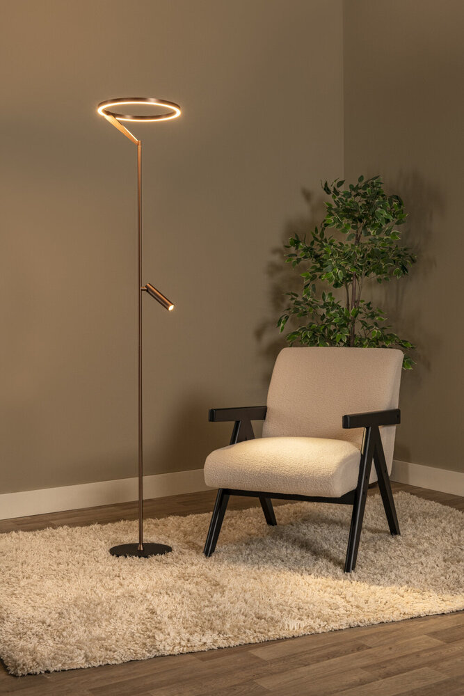 Lucide Premium APPLAUSE - Stehleuchte - Ø 33 cm - LED Dimb. - CCT - 1x20W 2700K/4000K - Kaffee Lucide Premium APPLAUSE - Stehleuchte - Ø 33 cm - LED Dimb. - CCT - 1x20W 2700K/4000K - Kaffee