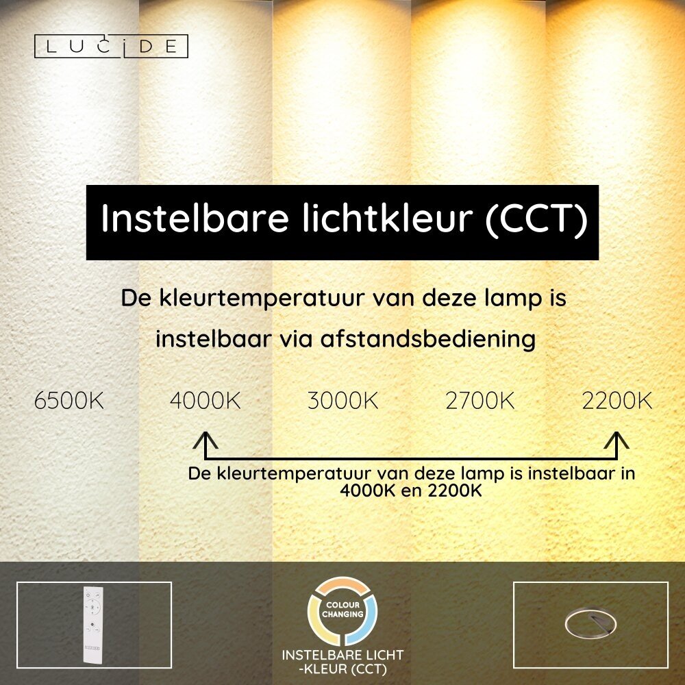Lucide Premium APPLAUSE - Deckenleuchte - Ø 40 cm - LED Dimb. - CCT - 1x30W 2700K/4000K - Grauguss