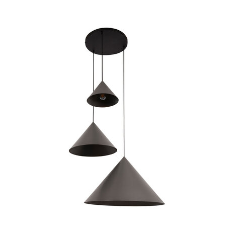 Lucide SPITZE - Hängeleuchte - Ø 68 cm - 3xE27 - Grau