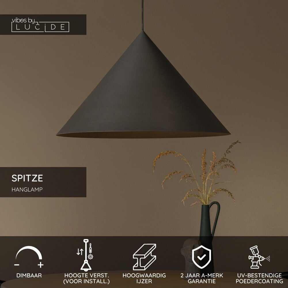 Lucide SPITZE - Hängeleuchte - Ø 60 cm - 1xE27 - Grau