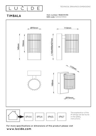 Lucide TIMBALA - Wandstrahler / Wandleuchte innen/außen - 1xGU10 - IP44 - Schwarz Lucide TIMBALA - Wandstrahler / Wandleuchte innen/außen - 1xGU10 - IP44 - Schwarz