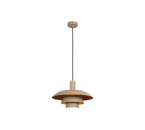 Lucide BRUNO – Hängelampe – Ø 38 cm – 1xE27 – Taupe | Essential