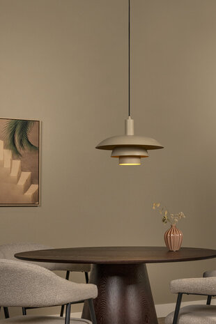 Lucide BRUNO – Hängelampe – Ø 38 cm – 1xE27 – Taupe | Essential
