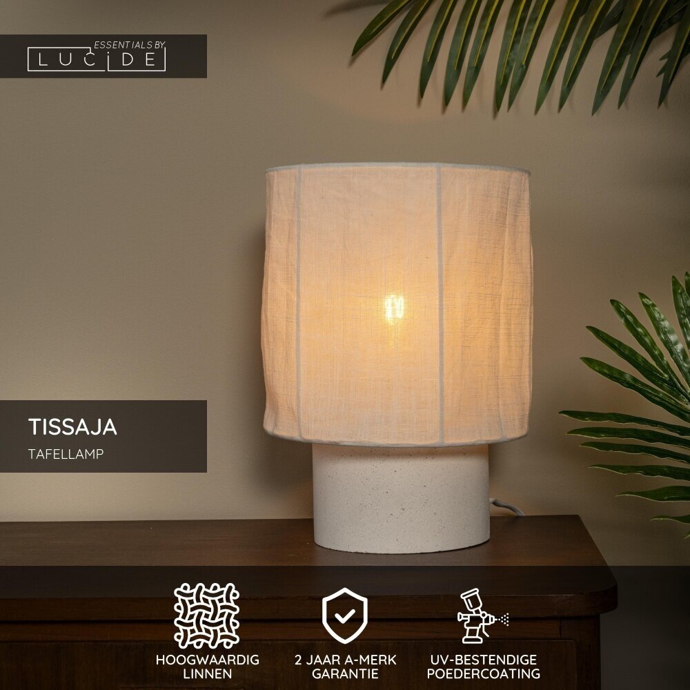 Lucide TISSAJA – Tischleuchte – Ø 20 cm – 1xE14 – Weiß | Essential