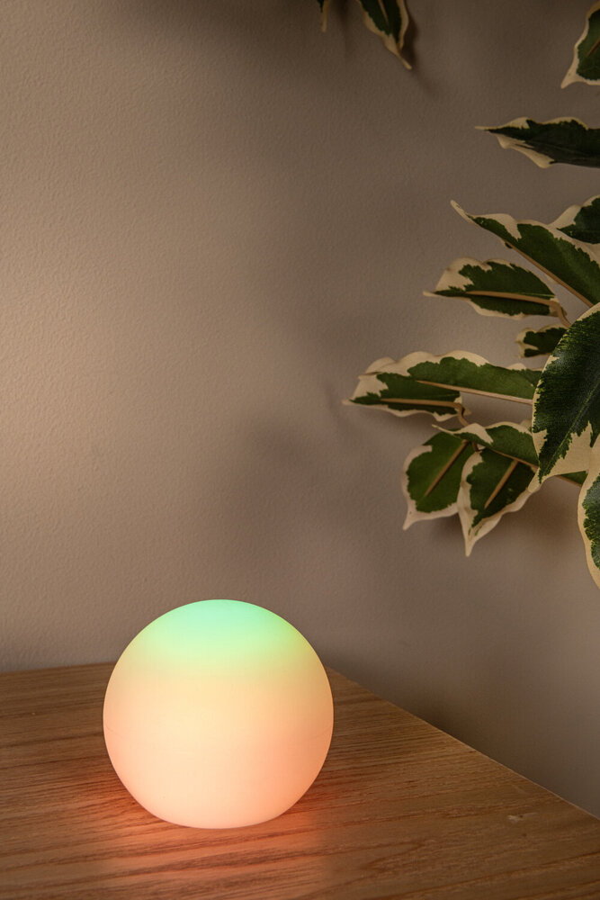 Lucide PINO – Wiederaufladbare Tischlampe für den Innen- und Außenbereich – Akku/Batterie – LED dimmbar – CCT – 1x1W 2700K/6500K – IP65 – RGB – Weiß | Essential