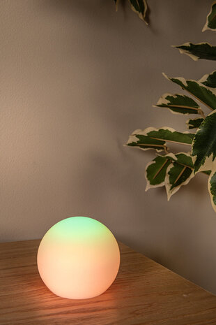 Lucide PINO – Wiederaufladbare Tischlampe für den Innen- und Außenbereich – Akku/Batterie – LED dimmbar – CCT – 1x1W 2700K/6500K – IP65 – RGB – Weiß | Essential