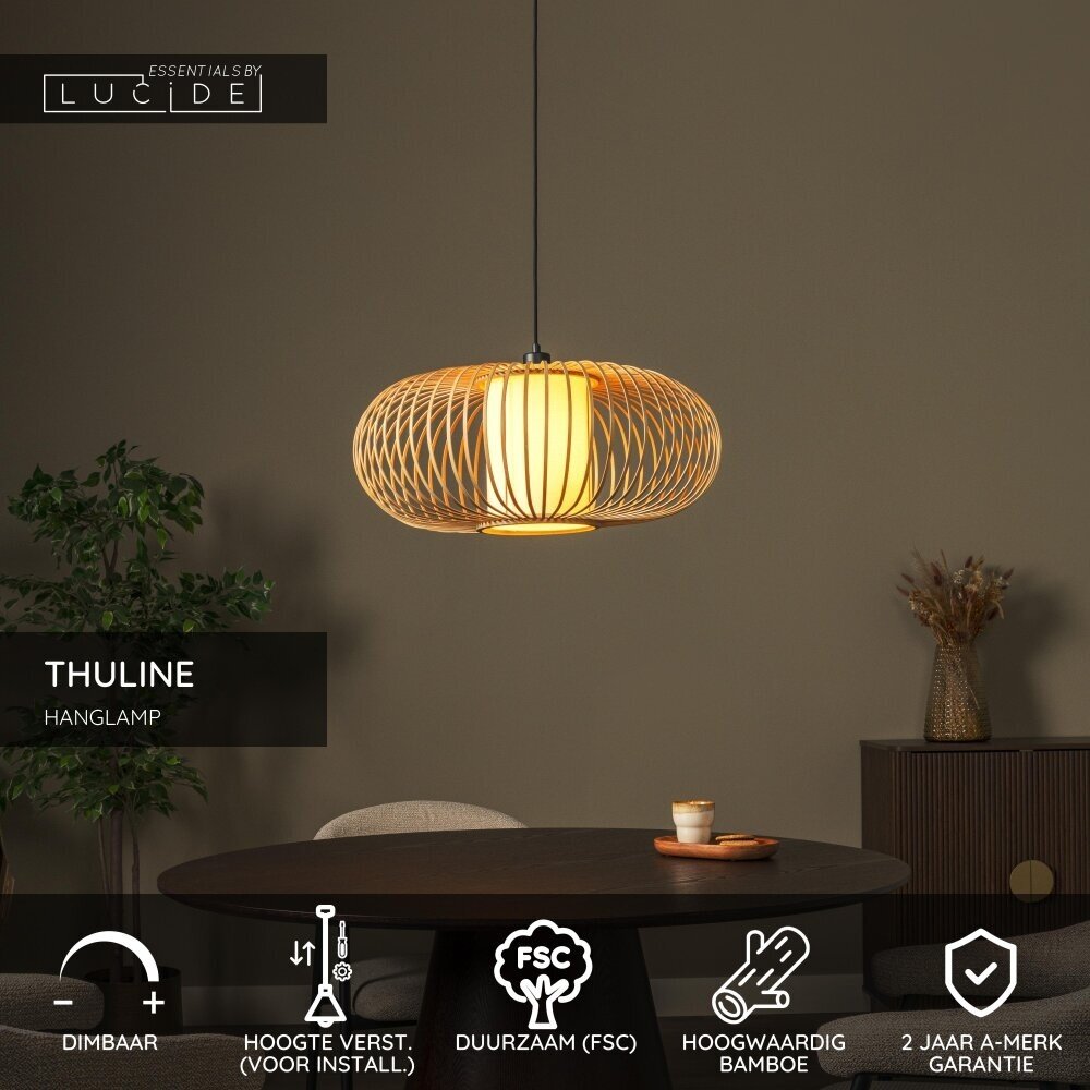 Lucide THULINE – Hängelampe – Ø 60 cm – 1xE27 – Helles Holz | Essential Lucide THULINE – Hängelampe – Ø 60 cm – 1xE27 – Helles Holz | Essential
