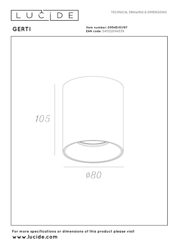 Lucide GERTI – Deckenstrahler – Ø 8 cm – 1xGU10 – Kaffee | Essential Lucide GERTI – Deckenstrahler – Ø 8 cm – 1xGU10 – Kaffee | Essential