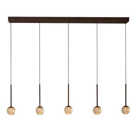 Lucide CALINA - Hängeleuchte - LED Dimmb. - CCT - 5x8,2W 2200K/3300K - Mit austauschbarem LED-Modul - Kaffee | Premium Lucide CALINA - Hängeleuchte - LED Dimmb. - CCT - 5x8,2W 2200K/3300K - Mit austauschbarem LED-Modul - Kaffee | Premium