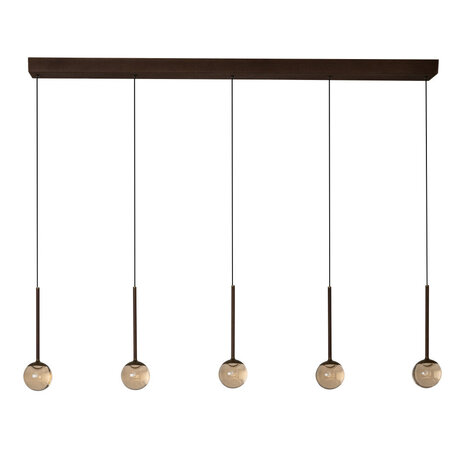 Lucide CALINA - Hängeleuchte - LED Dimmb. - CCT - 5x8,2W 2200K/3300K - Mit austauschbarem LED-Modul - Kaffee | Premium Lucide CALINA - Hängeleuchte - LED Dimmb. - CCT - 5x8,2W 2200K/3300K - Mit austauschbarem LED-Modul - Kaffee | Premium