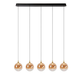 Lucide GISELA - Hängelampe - LED Dimmb. - 5x3,7W 2400K - Mit austauschbarem LED-Modul - Amber | Premium Lucide GISELA - Hängelampe - LED Dimmb. - 5x3,7W 2400K - Mit austauschbarem LED-Modul - Amber | Premium
