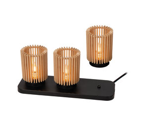 Lucide KIM - Wiederaufladbare Tischlampe - Akku/Batterie - Ø 8 cm - LED 3 StepDim - 3 StepDim - Helle Holzoptik - 3er-Set | Essential Lucide KIM - Wiederaufladbare Tischlampe - Akku/Batterie - Ø 8 cm - LED 3 StepDim - 3 StepDim - Helle Holzoptik - 3er-Set | Essential