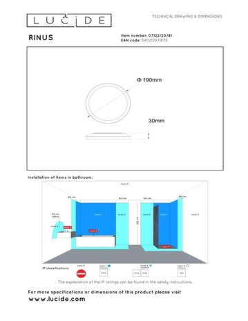 Lucide RINUS - Deckenleuchte Badezimmer - Ø 19 cm - LED Dimmb. - CCT - 1x9,5W 2700K/4000K - IP44 - Opal | Essential Lucide RINUS - Deckenleuchte Badezimmer - Ø 19 cm - LED Dimmb. - CCT - 1x9,5W 2700K/4000K - IP44 - Opal | Essential