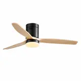 CristalRecord Deckenventilator Nine Ø 132 cm Holz schwarz