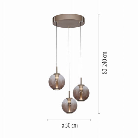 Neuhaus PURE Hanglamp E-Infinity 3 lichts Ø 50 cm champagne Neuhaus PURE Hanglamp E-Infinity 3 lichts Ø 50 cm champagne
