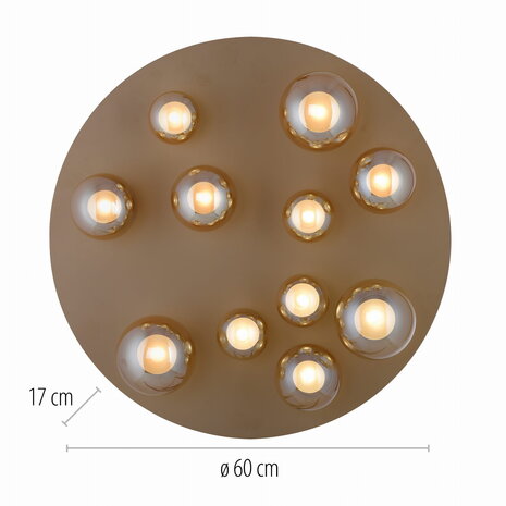 Neuhaus PURE Plafondlamp Popup 11 lichts Ø 60 cm champagne