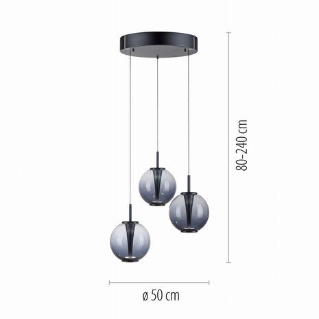 Neuhaus PURE Hängeleuchte E-Infinity 3-flammig Ø 50 cm Champagner - Kopie