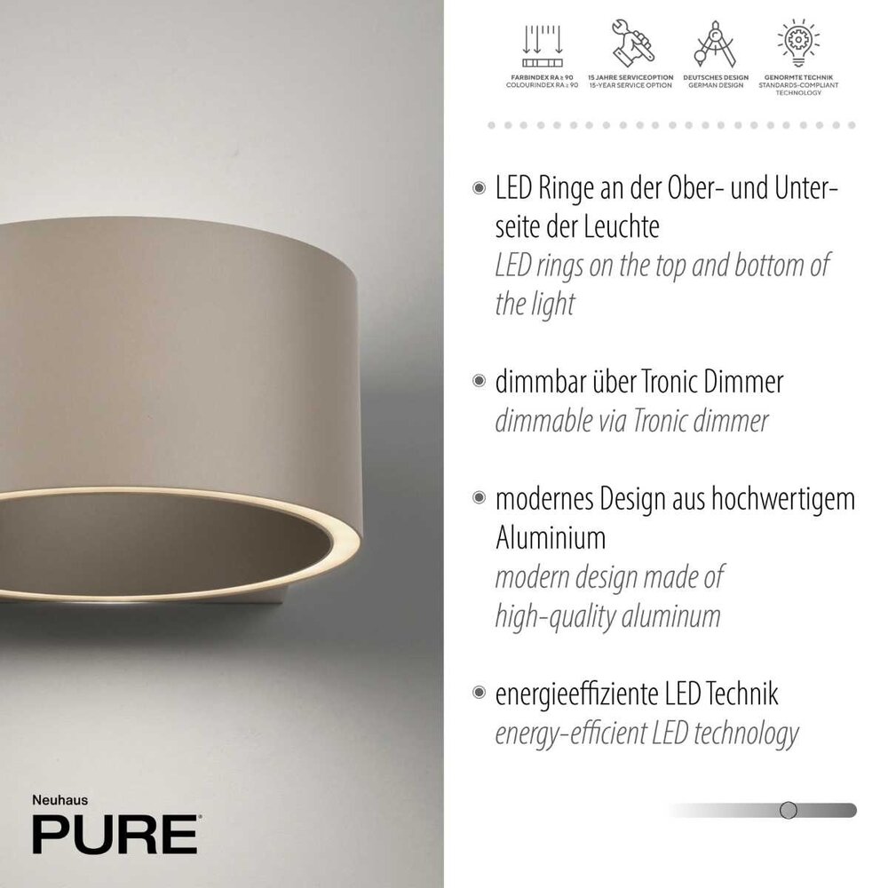 Neuhaus PURE Wandleuchte Clipse Ø 15 cm Champagner Neuhaus PURE Wandleuchte Clipse Ø 15 cm Champagner