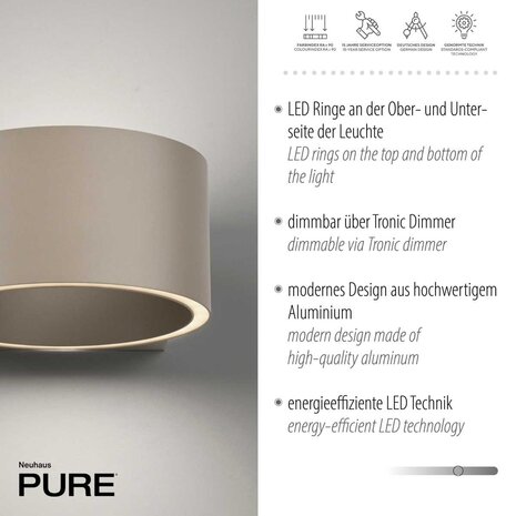 Neuhaus PURE Wandleuchte Clipse Ø 15 cm Champagner Neuhaus PURE Wandleuchte Clipse Ø 15 cm Champagner