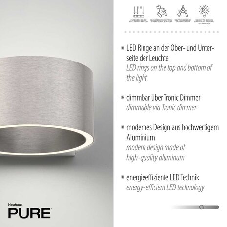 Neuhaus PURE Wandleuchte Clipse Ø 15 cm matt Chrom Neuhaus PURE Wandleuchte Clipse Ø 15 cm matt Chrom