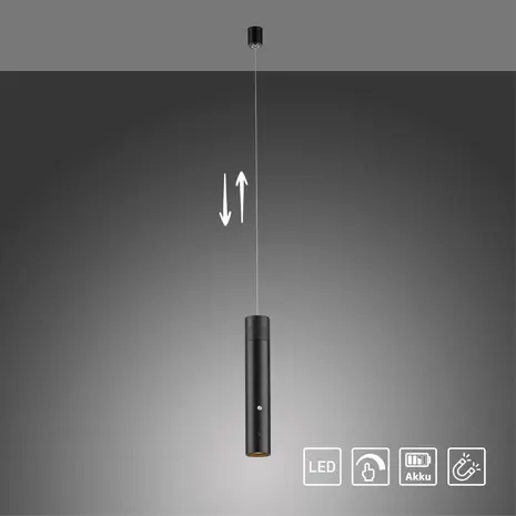 Just Light Pendelleuchte Attach Ø 4 cm schwarz