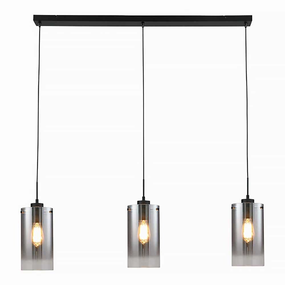 Freelight Hanglamp Ventotto 3 lichts -2e kans- L 100 cm rook glas zwart Freelight Hanglamp Ventotto 3 lichts -2e kans- L 100 cm rook glas zwart