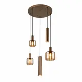 Trio Leuchten Pendelleuchte Mataro 5-flammig Ø 55 cm Bronze Gold Trio Leuchten Pendelleuchte Mataro 5-flammig Ø 55 cm Bronze Gold