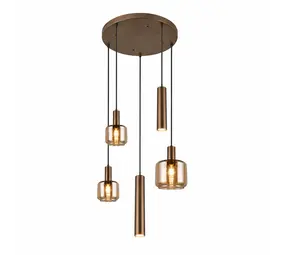 Trio Leuchten Hanglamp Mataro 5 lichts Ø 55 cm zwart - Copy