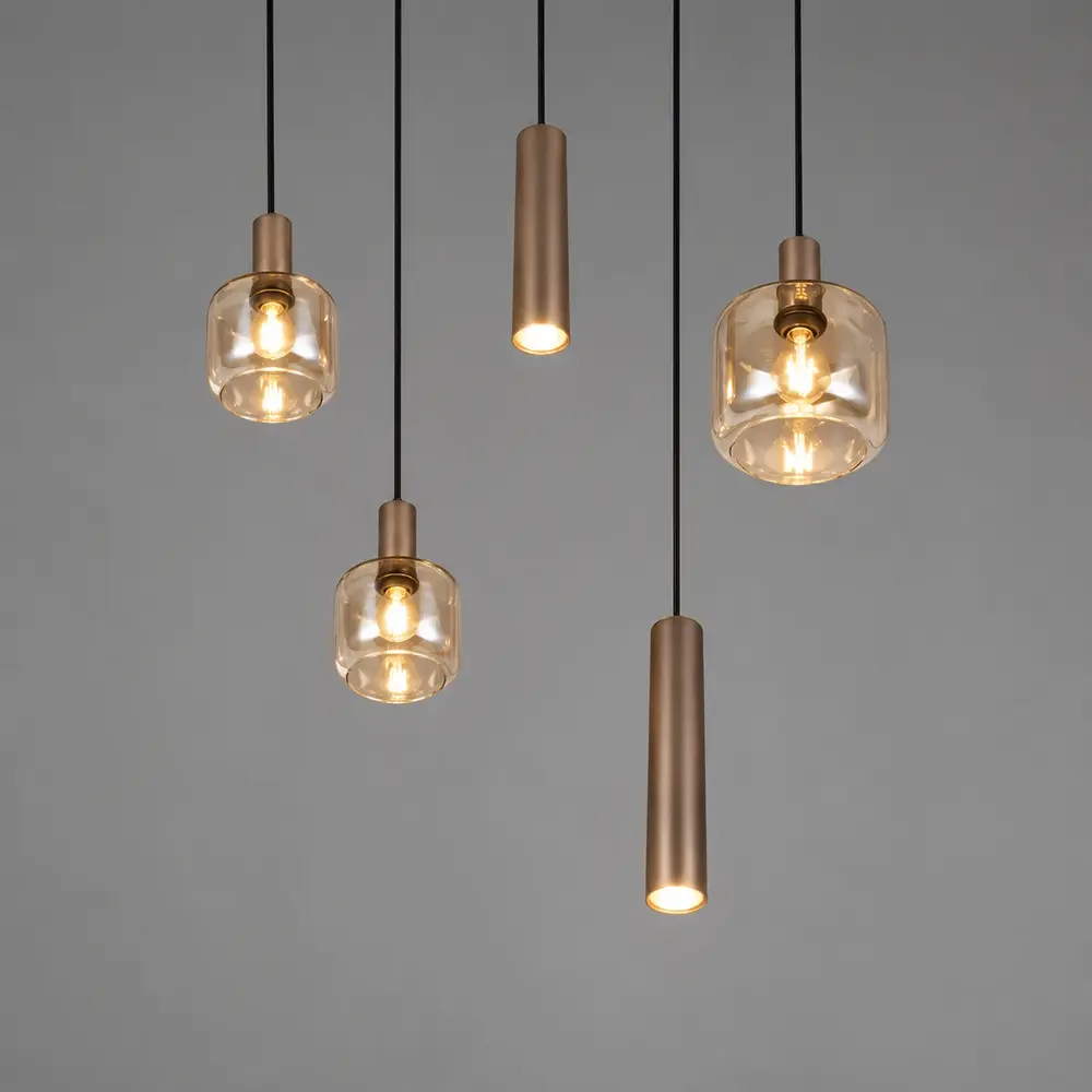 Trio Leuchten Hanglamp Mataro 5 lichts Ø 55 cm zwart - Copy
