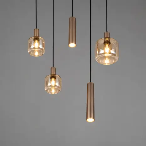 Trio Leuchten Hanglamp Mataro 5 lichts Ø 55 cm zwart - Copy