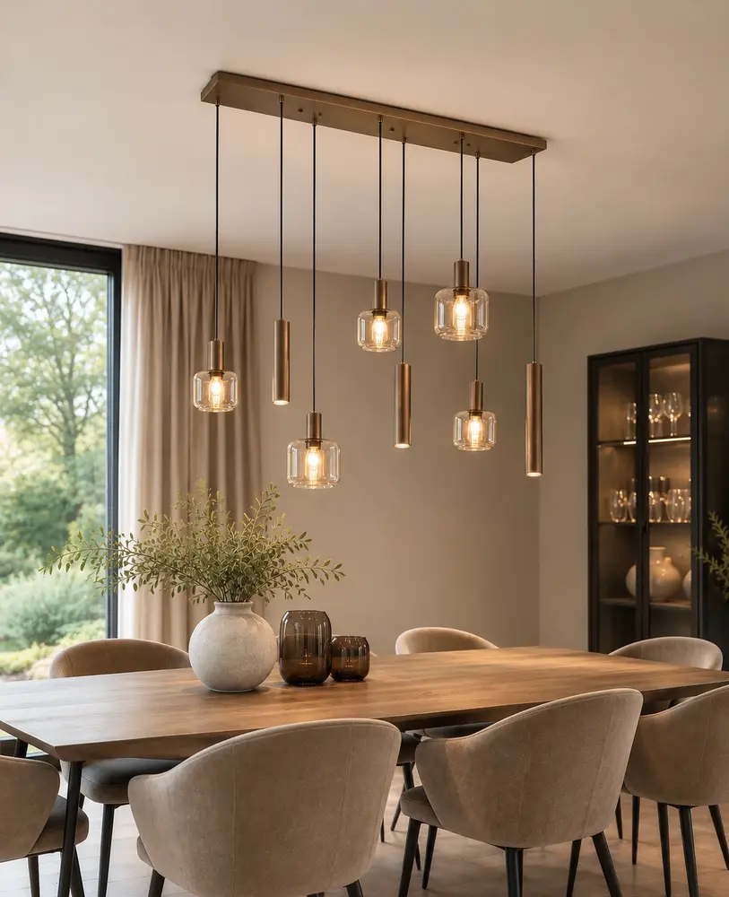 Trio Leuchten Hanglamp Mataro 8 lichts L 118 cm zwart - Copy Trio Leuchten Hanglamp Mataro 8 lichts L 118 cm zwart - Copy