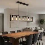 Freelight Pendelleuchte Distesa 7-flammig L 168 cm schwarz Freelight Pendelleuchte Distesa 7-flammig L 168 cm schwarz