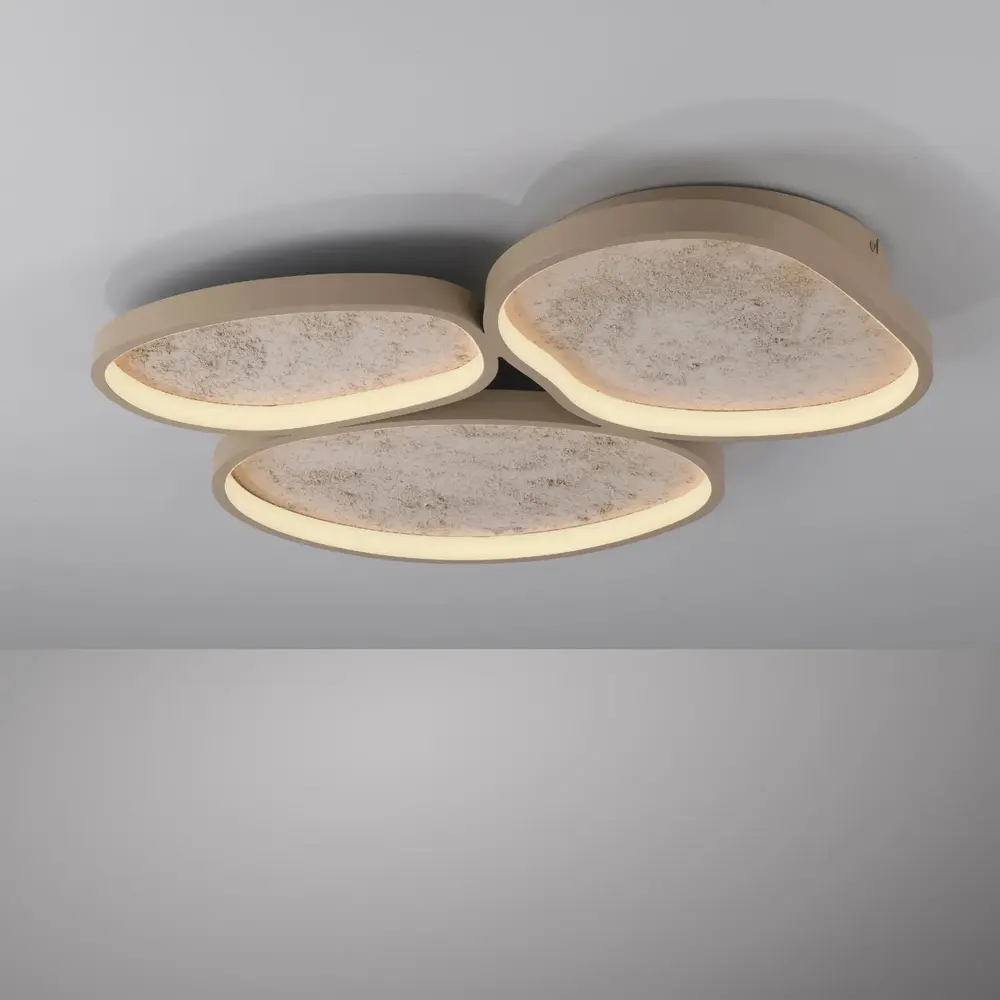 Just Light Deckenleuchte Moonbraker 3-flammig L 65 cm Beige