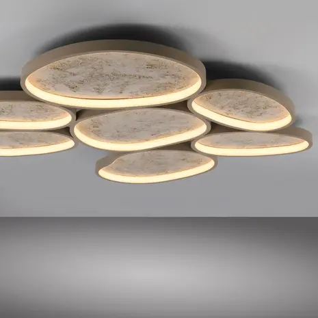 Just Light Deckenleuchte Moonbraker 7-flammig L 90 cm beige