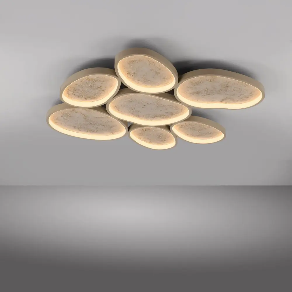 Just Light Deckenleuchte Moonbraker 7-flammig L 90 cm beige