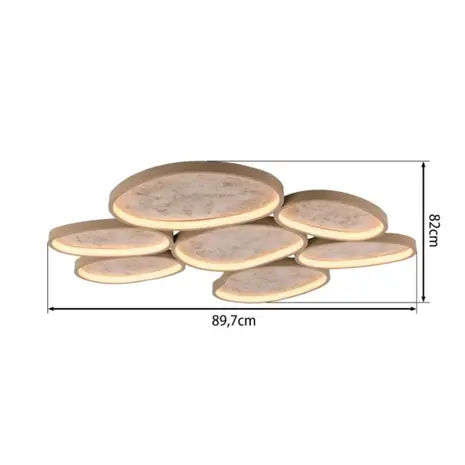 Just Light Deckenleuchte Moonbraker 7-flammig L 90 cm beige