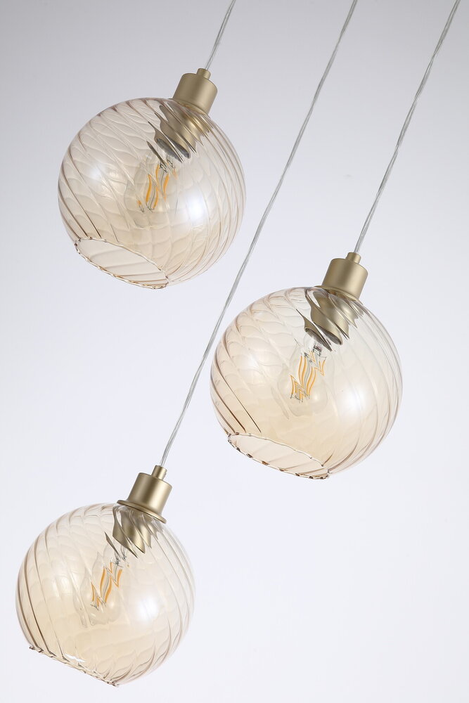 Searchlight Pendelleuchte Radiance 3-flammig Ø 46 cm Mattgold Searchlight Pendelleuchte Radiance 3-flammig Ø 46 cm Mattgold