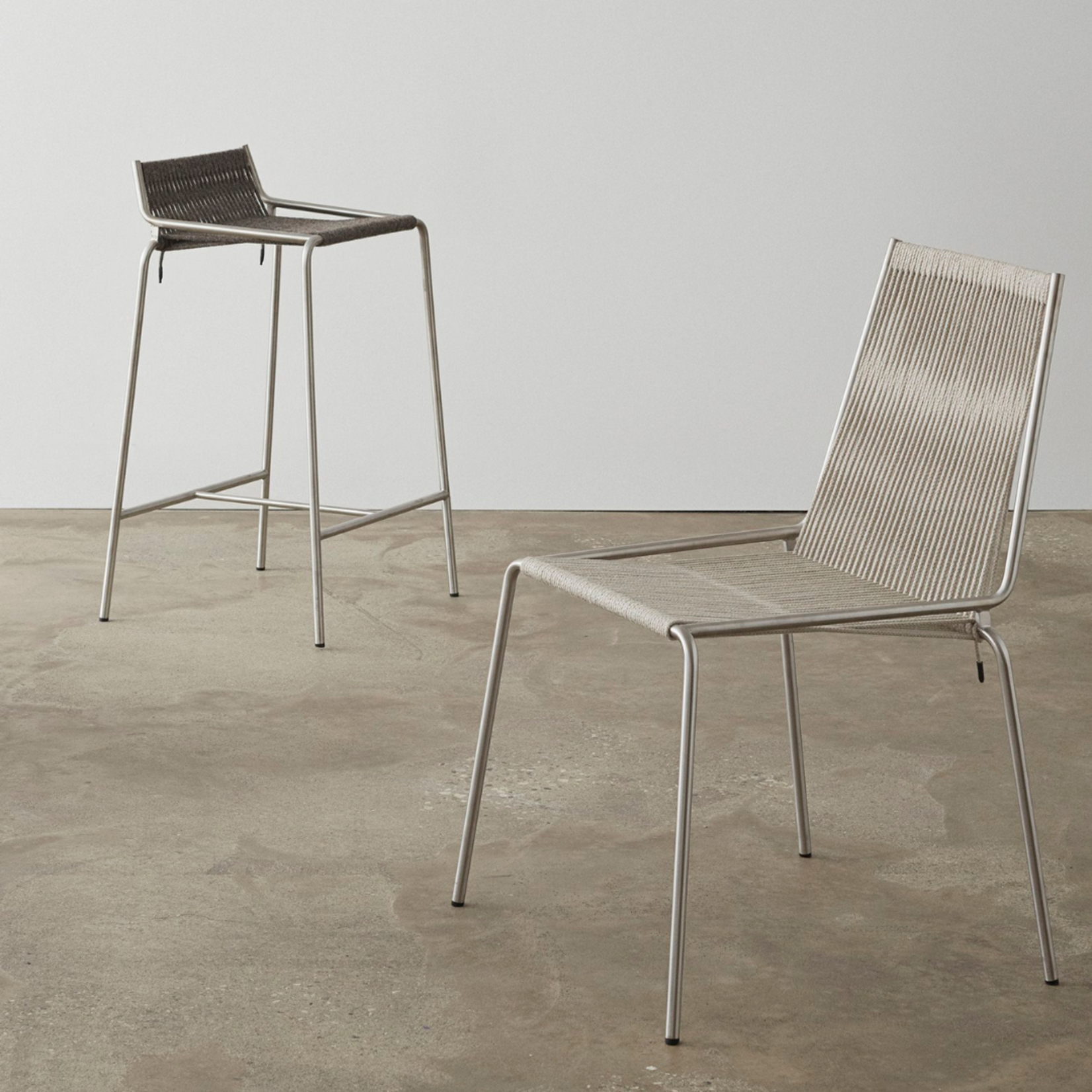 Thorup Noel Counter Chair Brushed Stainless Steel Frame Faroese Thorup Noel Counter Chair Brushed Stainless Steel Frame Faroese