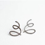 Fleur Fatale Spiral - small earstuds Hilma Af Klint Inspired - zilver