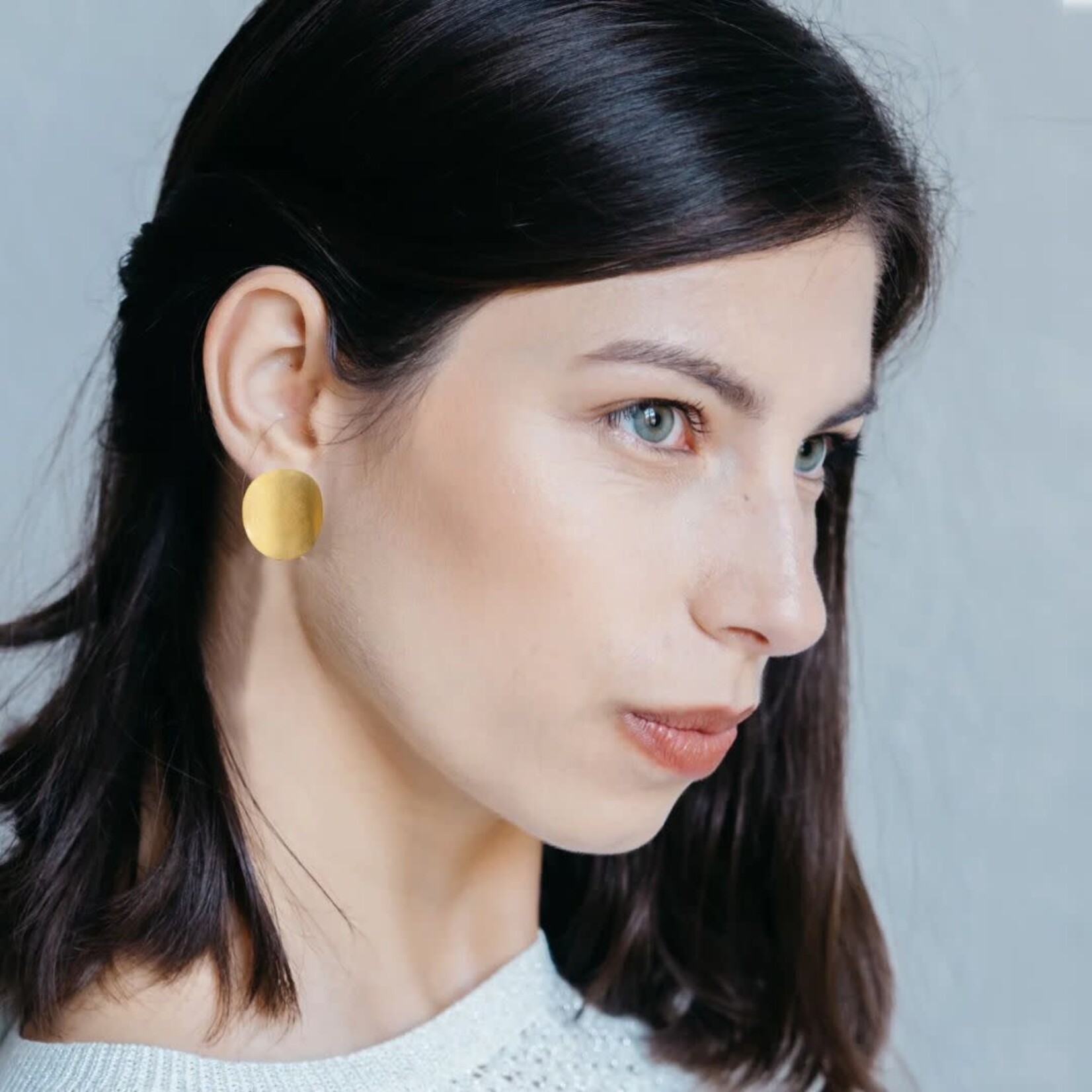 Fleur Fatale Moon earstuds large - goud
