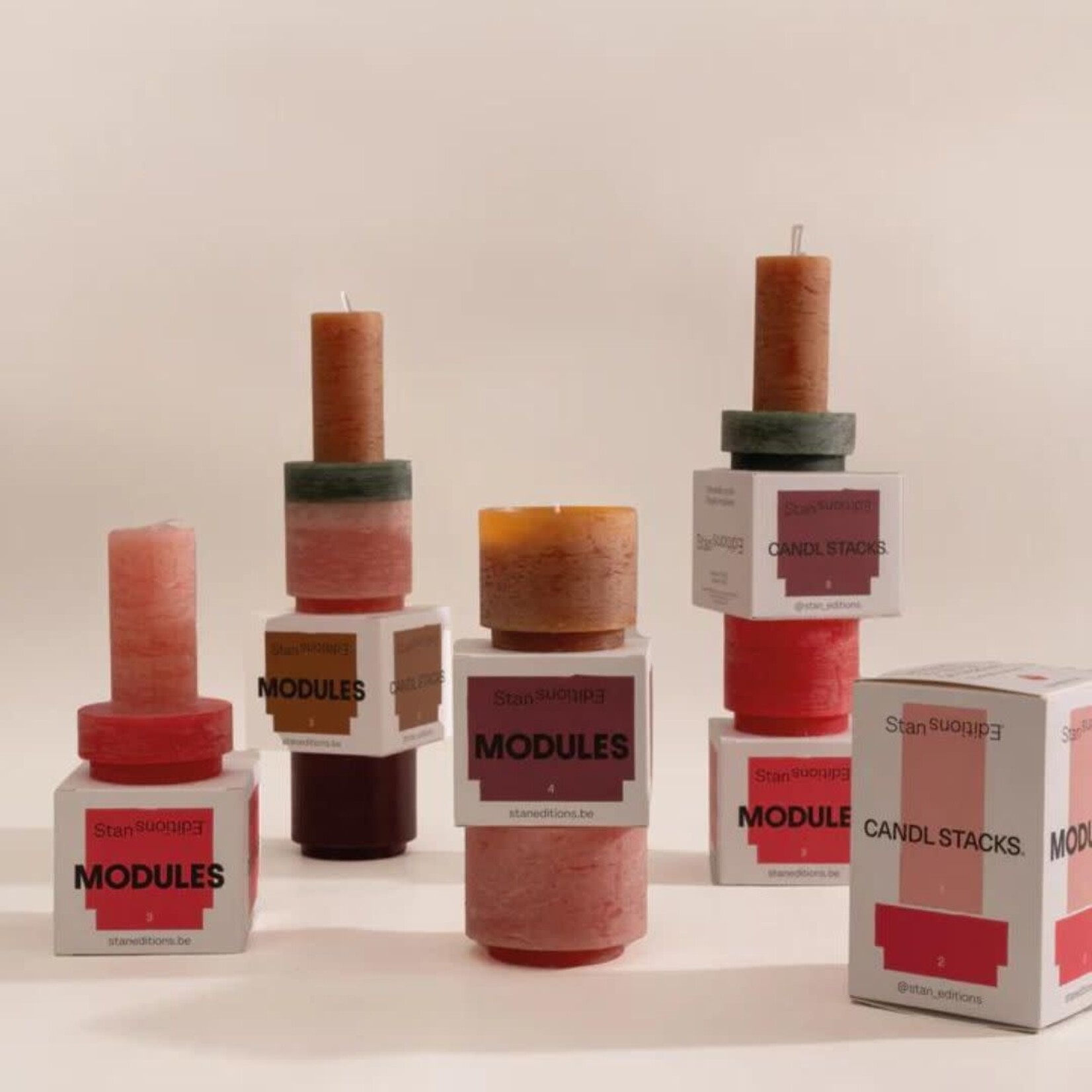 Candle stack module 4 - roze